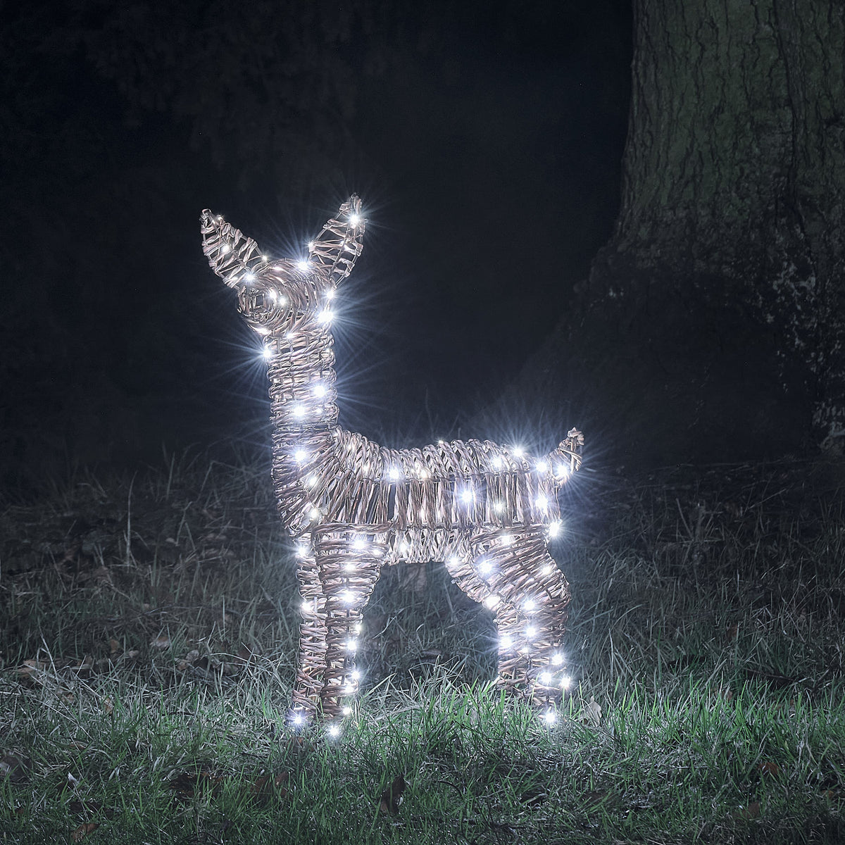 Faon Lumineux en Rotin Pateley de 62 cm à LED Bicolores