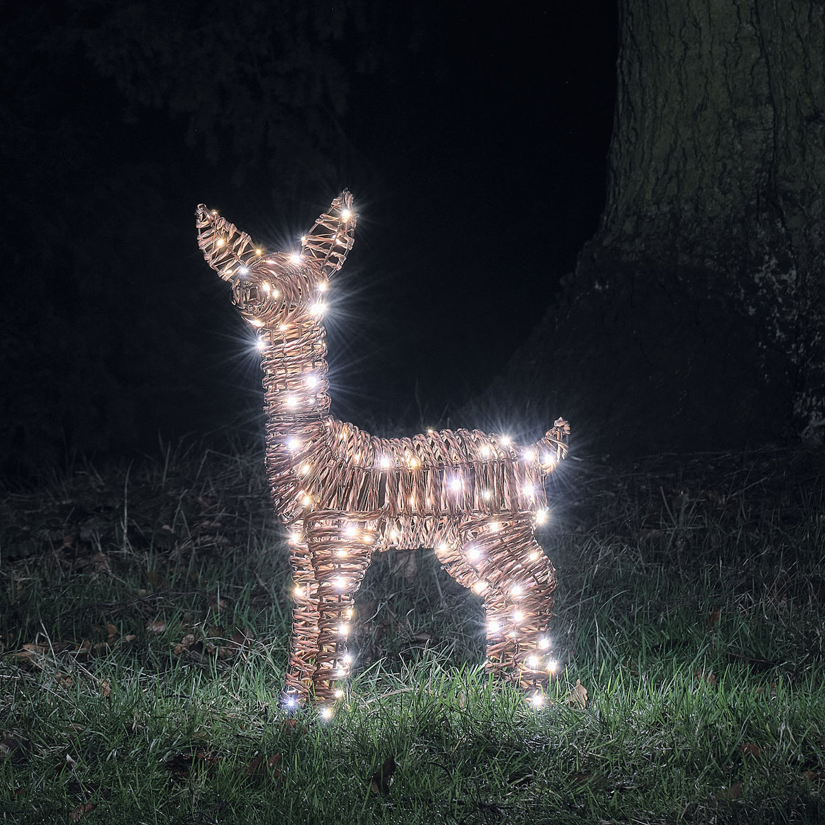 Faon Lumineux en Rotin Pateley de 62 cm à LED Bicolores
