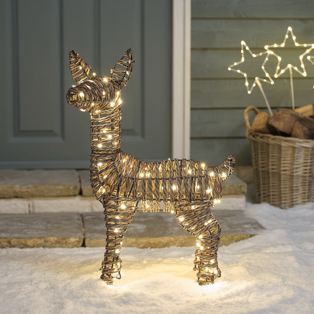 Faon Lumineux en Rotin Pateley de 62 cm à LED Bicolores