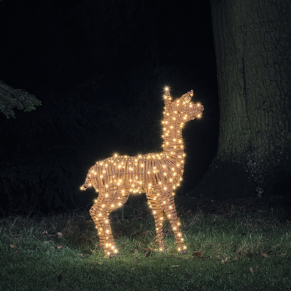 Biche Lumineuse Pateley de 110 cm en Rotin à LED Bicolores