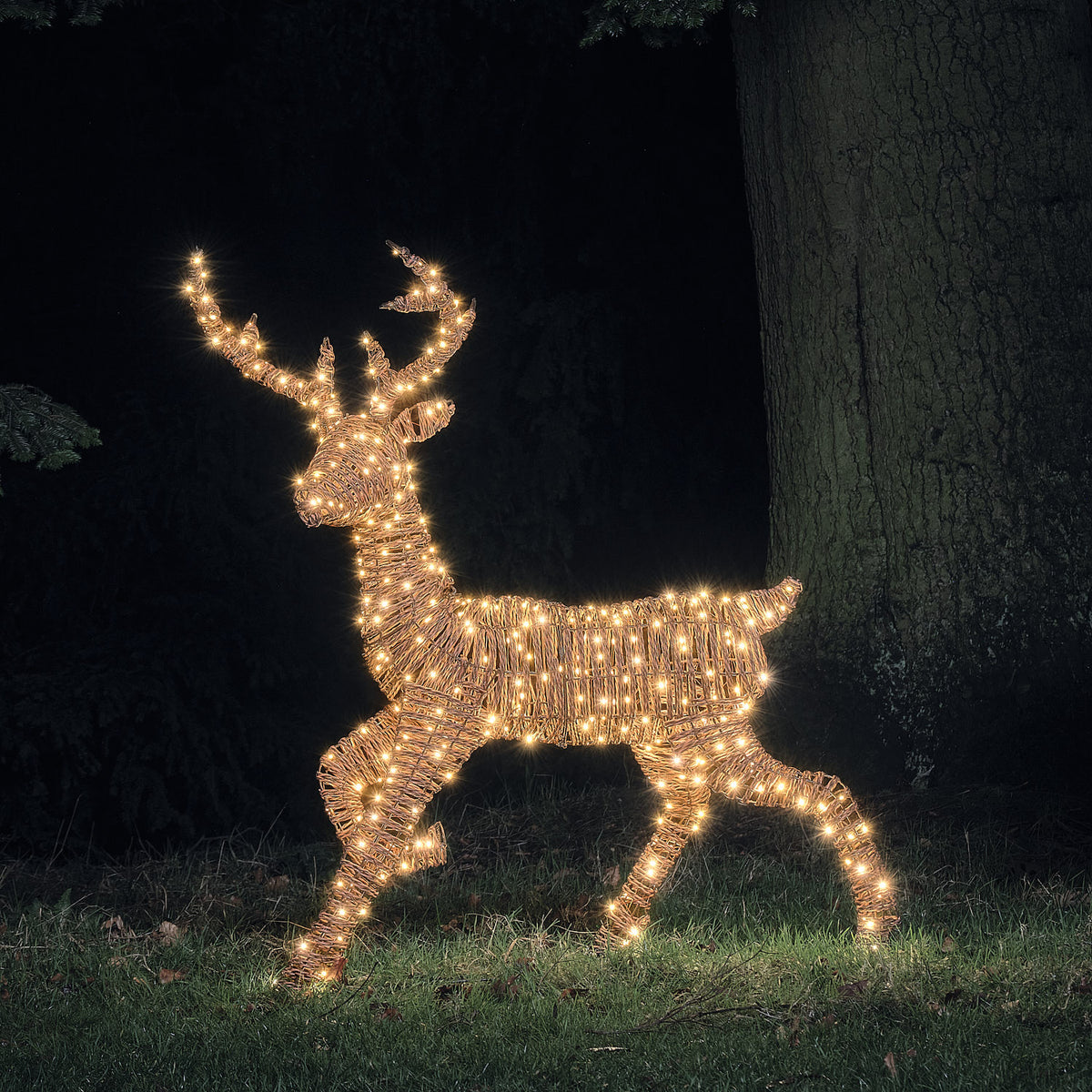 Renne Lumineux Pateley de 125 cm en Rotin à LED Bicolores