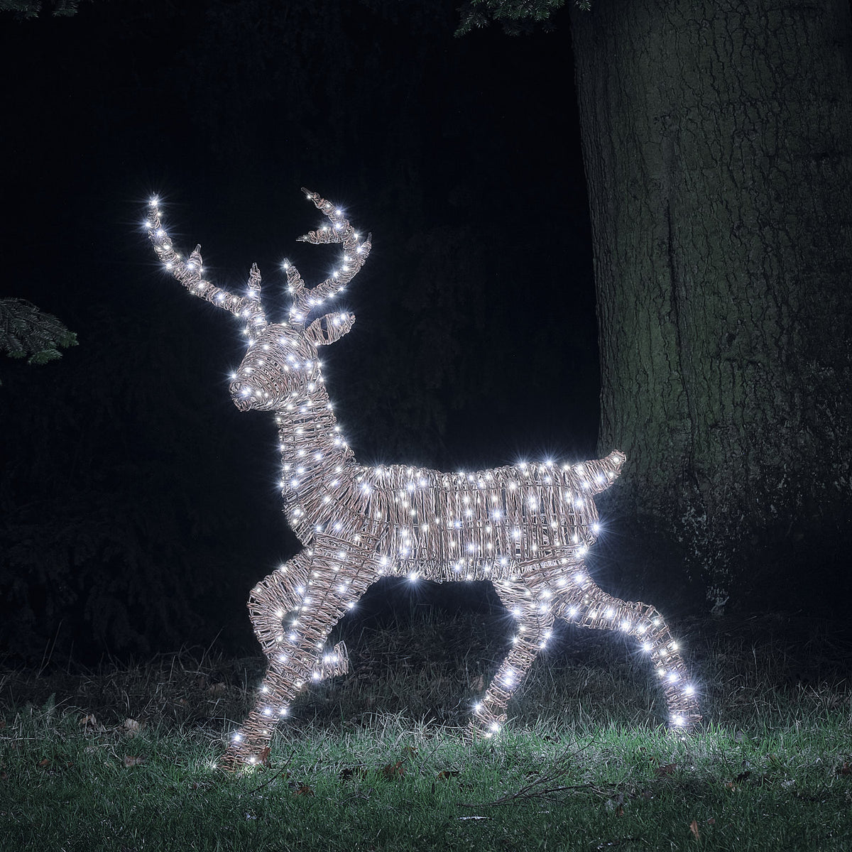 Renne Lumineux Pateley de 125 cm en Rotin à LED Bicolores