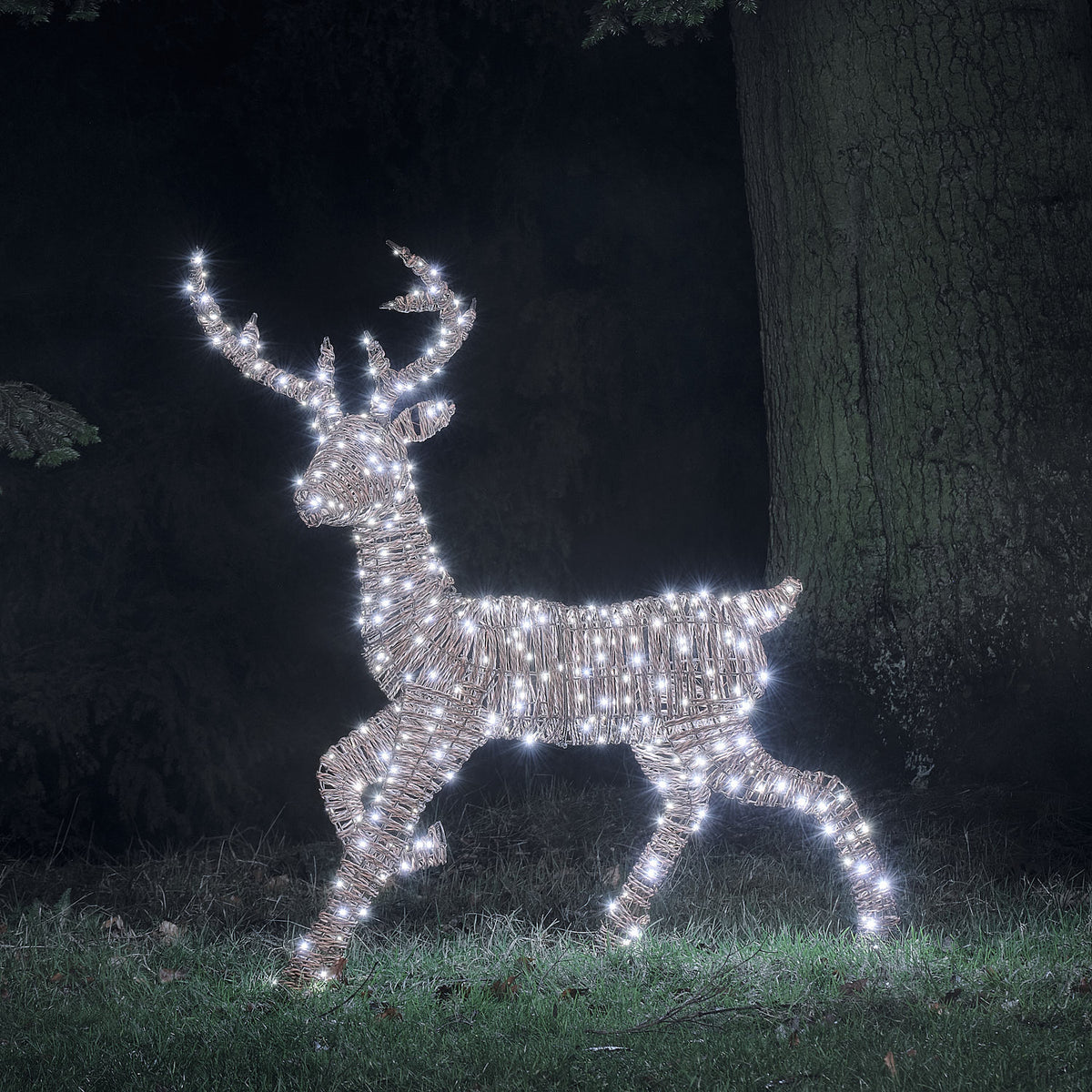 Renne Lumineux Pateley de 125 cm en Rotin à LED Bicolores