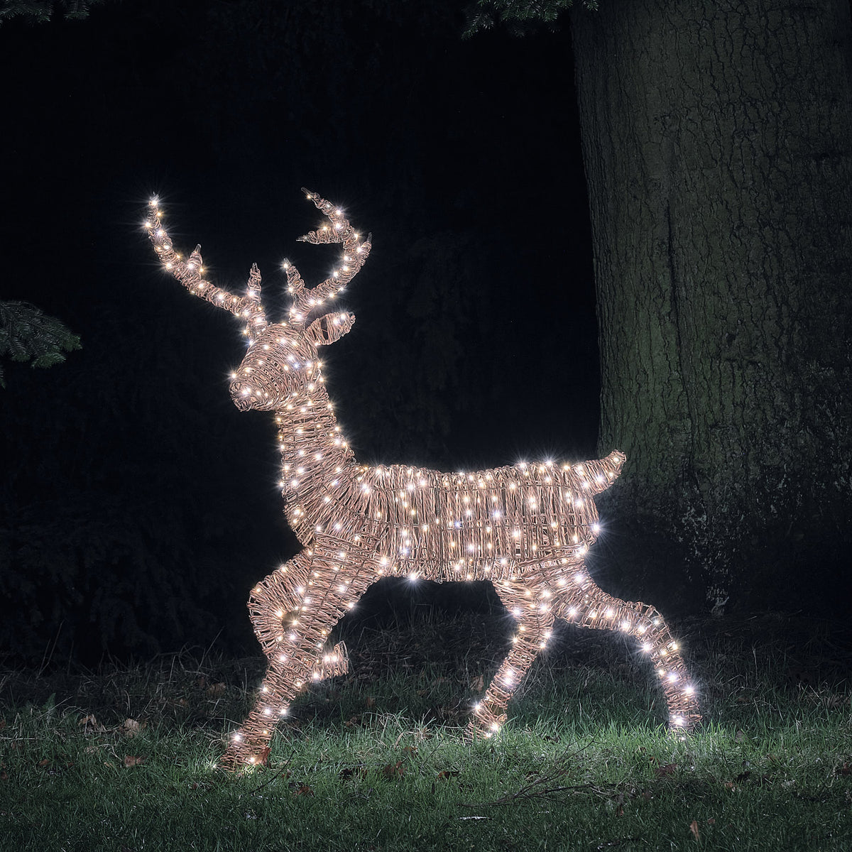 Renne Lumineux Pateley de 125 cm en Rotin à LED Bicolores