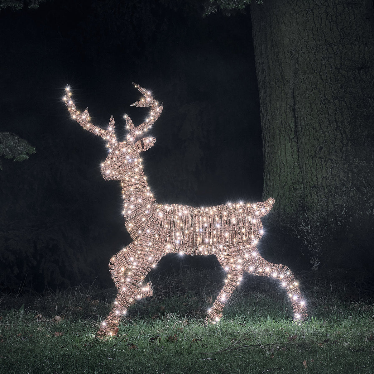 Renne Lumineux Pateley de 125 cm en Rotin à LED Bicolores