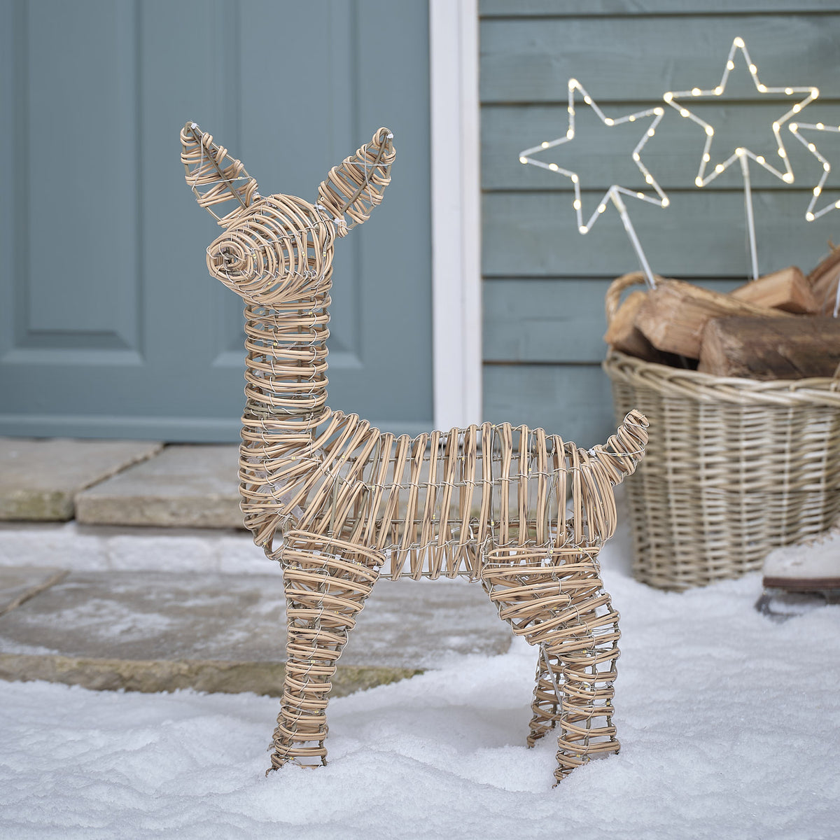 Faon Lumineux Leyburn de 62 cm en Rotin à LED Bicolores