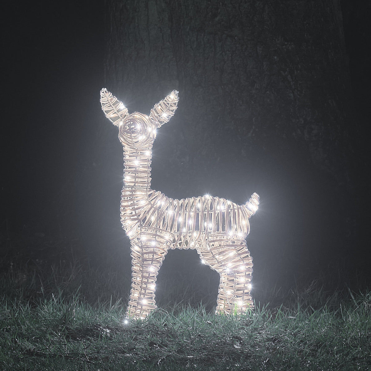 Faon Lumineux Leyburn de 62 cm en Rotin à LED Bicolores