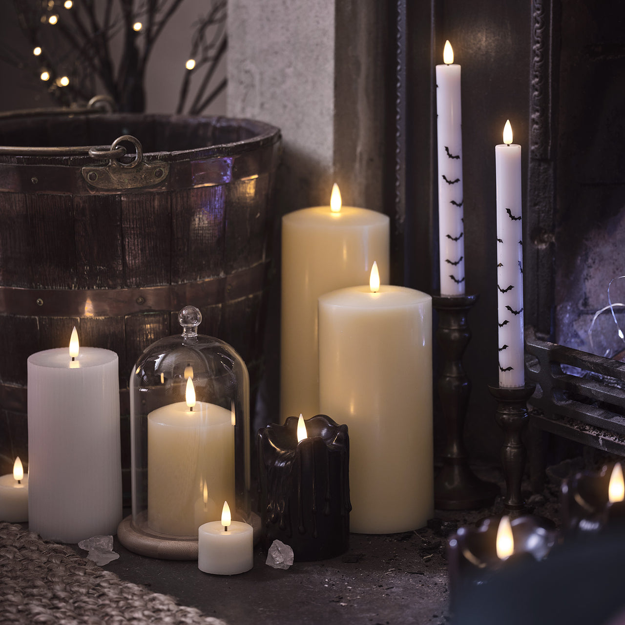 Lot de 4 Chandelles TruGlow® à Motif Chauve-souris
