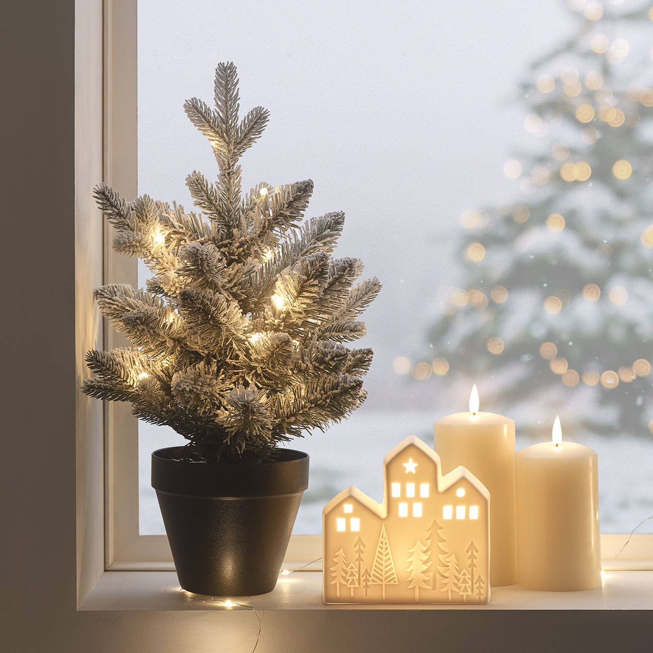 Ensemble de Déco Lumineuse pour Fenêtre de Noël