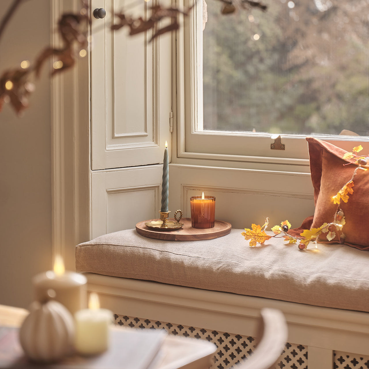 Guirlande d’Automne Pré-éclairée Feuilles et Glands de 1,8 m