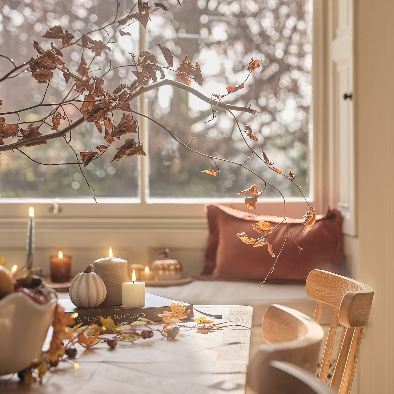 Guirlande d’Automne Pré-éclairée Feuilles et Glands de 1,8 m