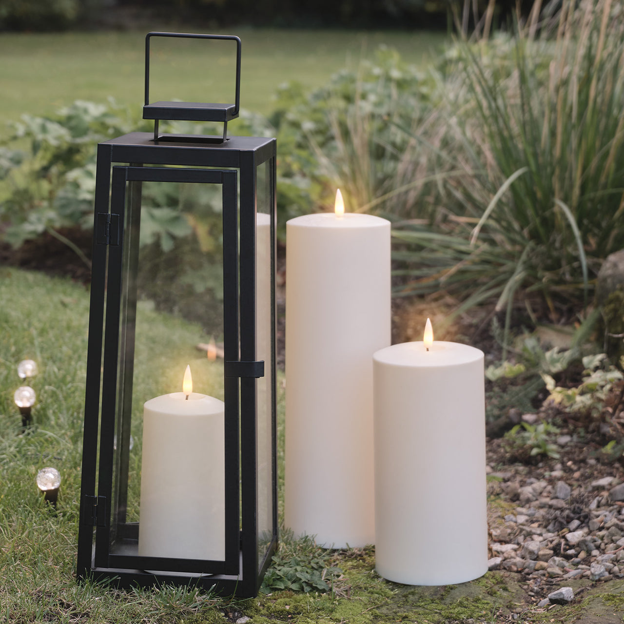 Grande Lanterne Solaire Porto avec Bougie LED TruGlow®