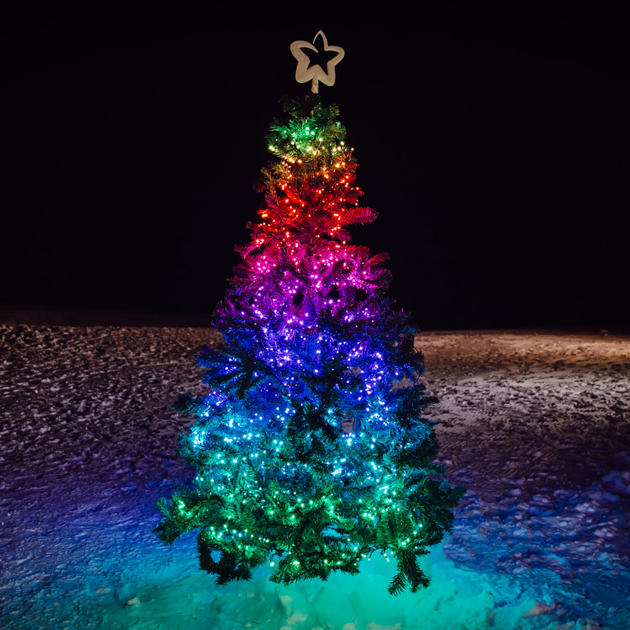 Guirlande lumineuse sapin de noël 1,25M cimier LED RGB multicolore