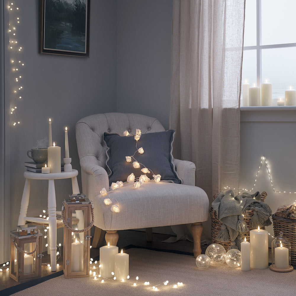 Lanterne en Bois Salcombe de 34 cm avec Bougie TruGlow®