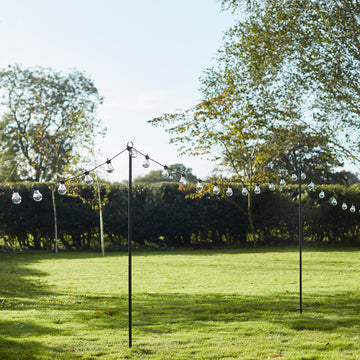 Lot de 2 Piquets pour Guirlande Guinguette de 2,75 m Noirs