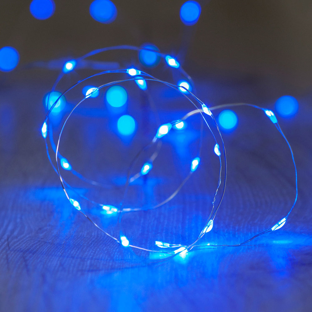 Guirlande Lumineuse Argentée 20 Micro LED Bleues