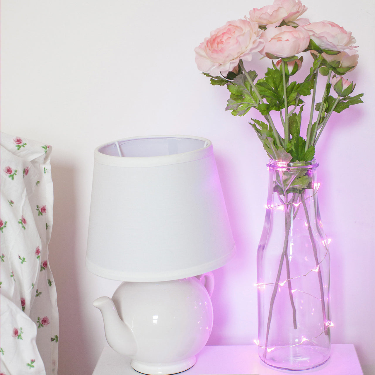 Guirlande Lumineuse Argentée 20 Micro LED Roses