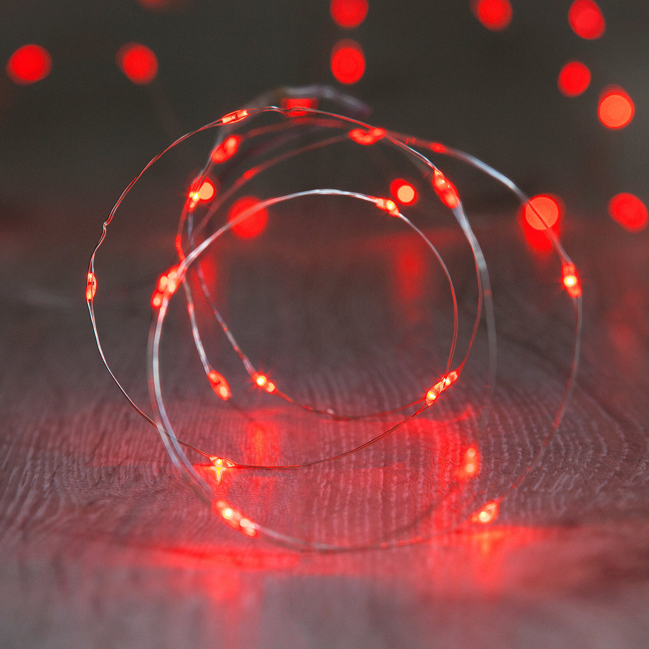Guirlande Lumineuse Argentée 20 Micro LED Rouges