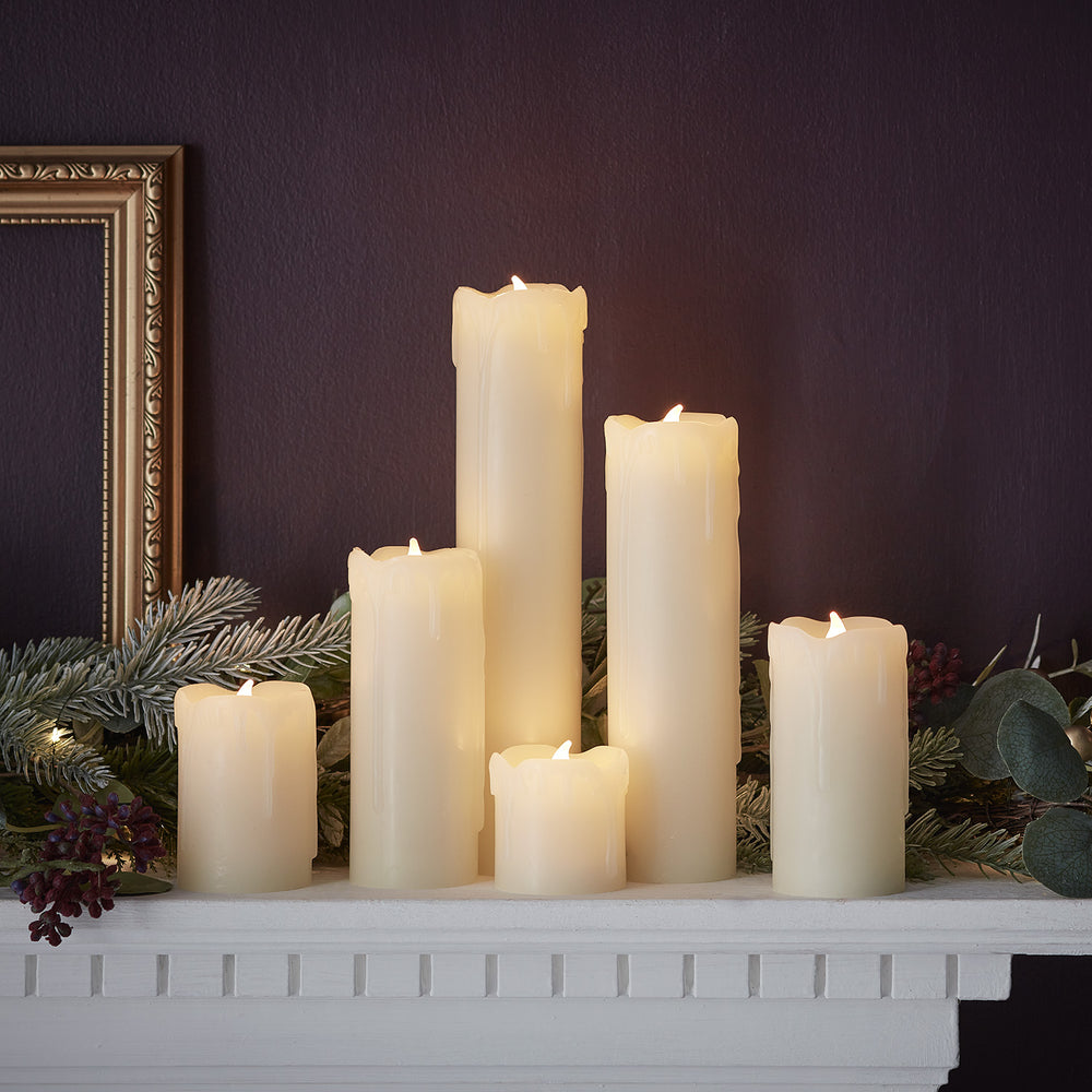 6 Bougies Cierges LED Effet Cire Fondu