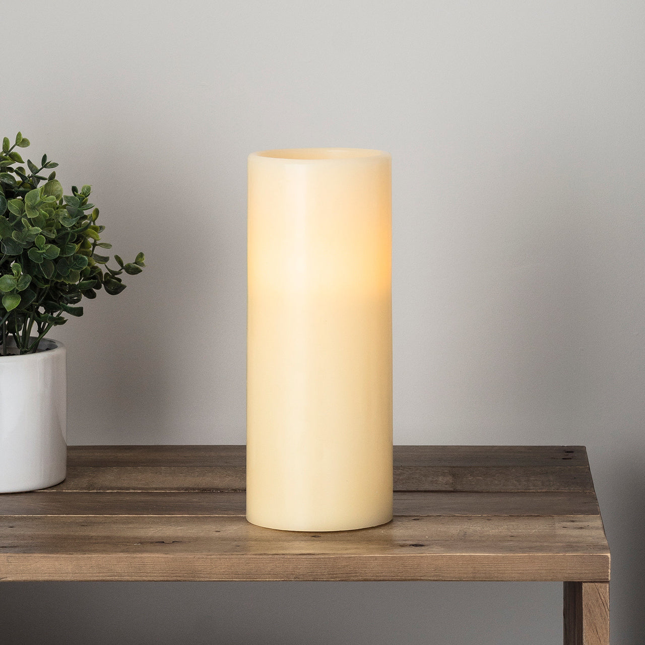 Grande Bougie Pilier LED à Piles en Cire avec Minuterie