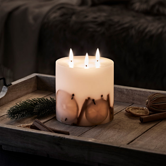 Bougie Pilier TruGlow® d'Hiver 3 Mèches à LED