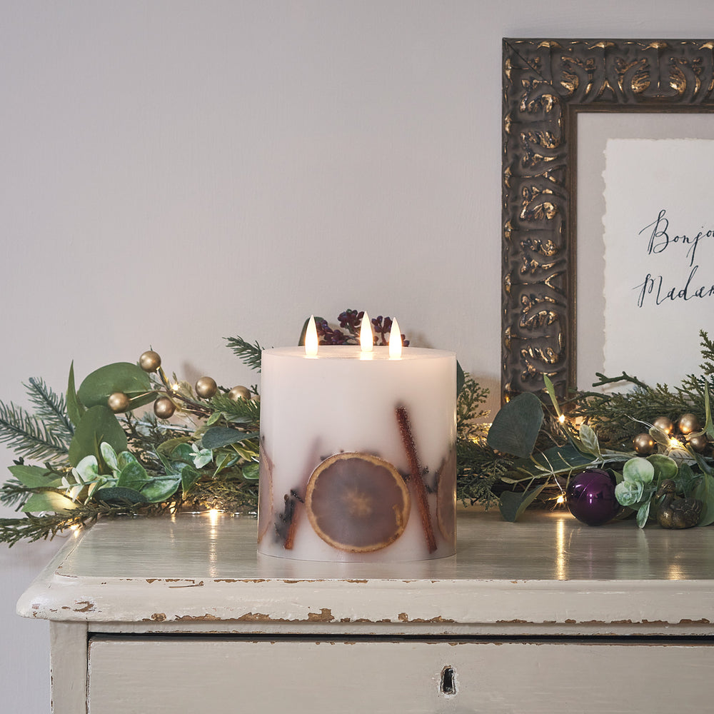 Bougie Pilier TruGlow® d'Hiver 3 Mèches à LED