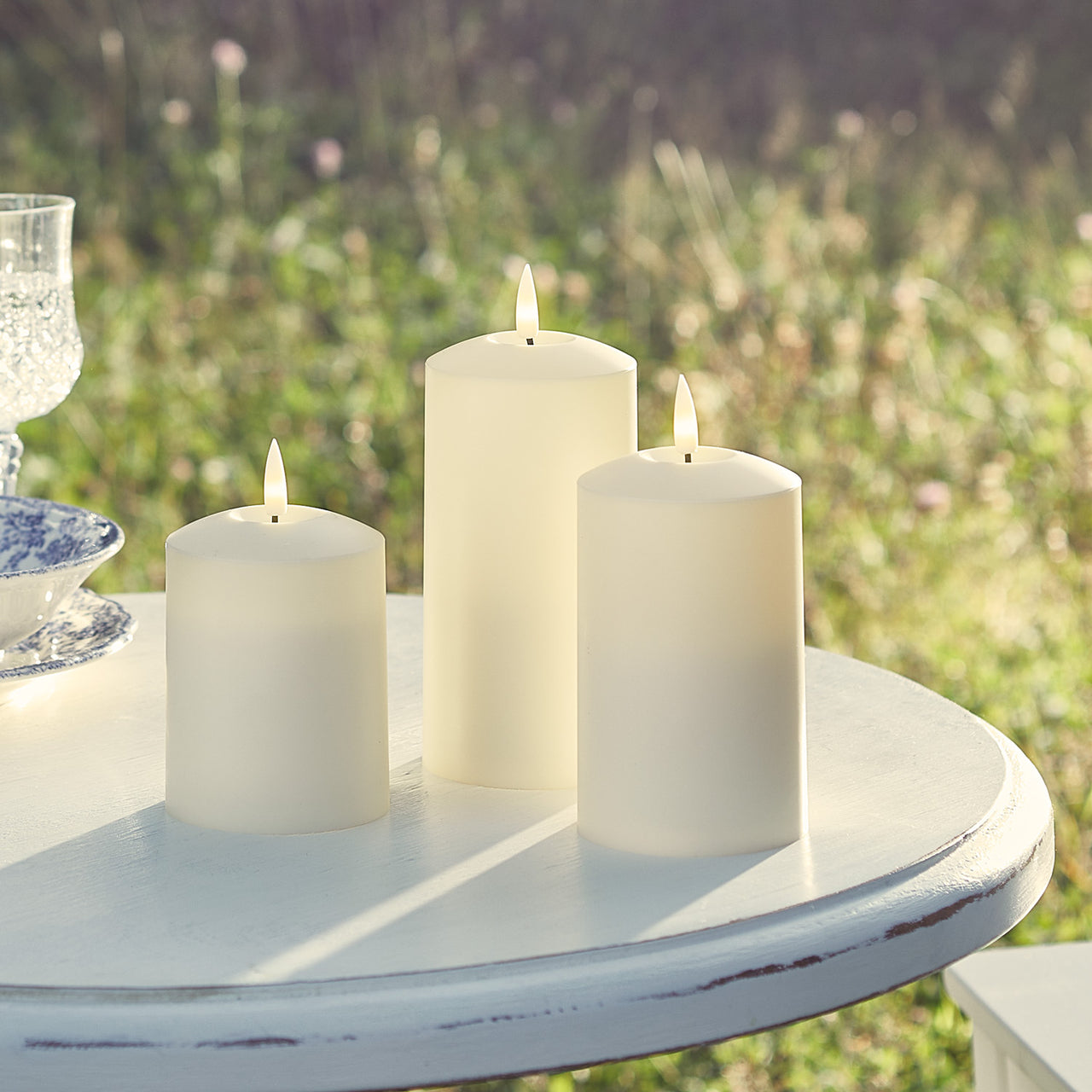 Lot de 3 Bougies d'Extérieur à LED TruGlow®