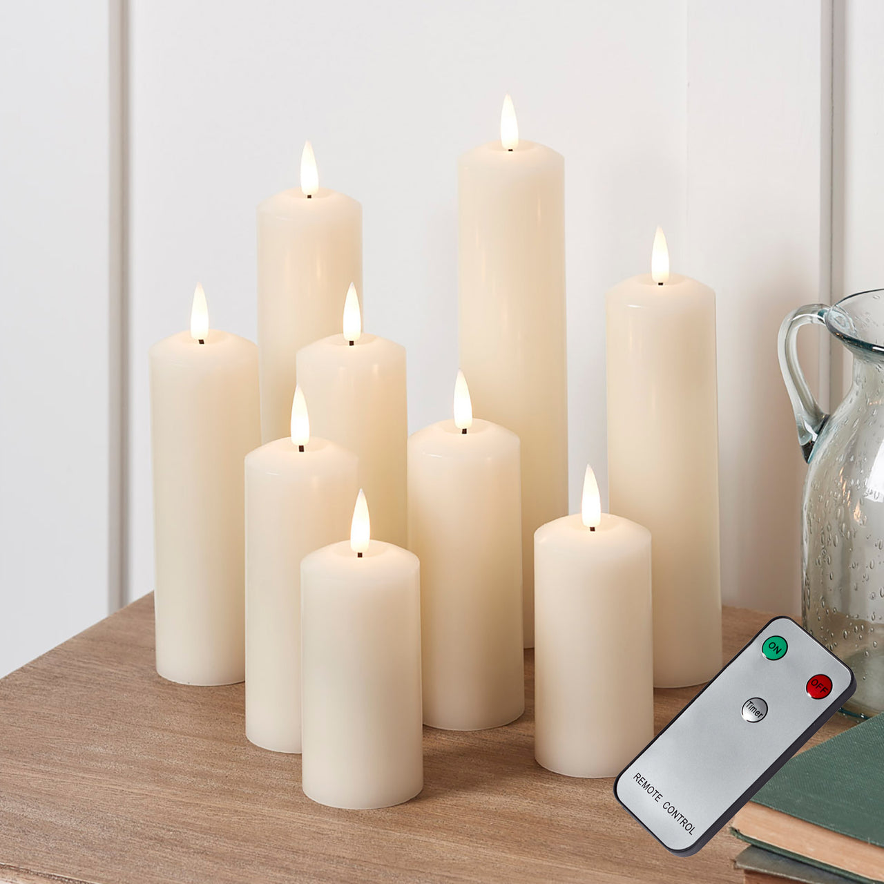 Lindby Candora lot de 3 bougies LED télécommande