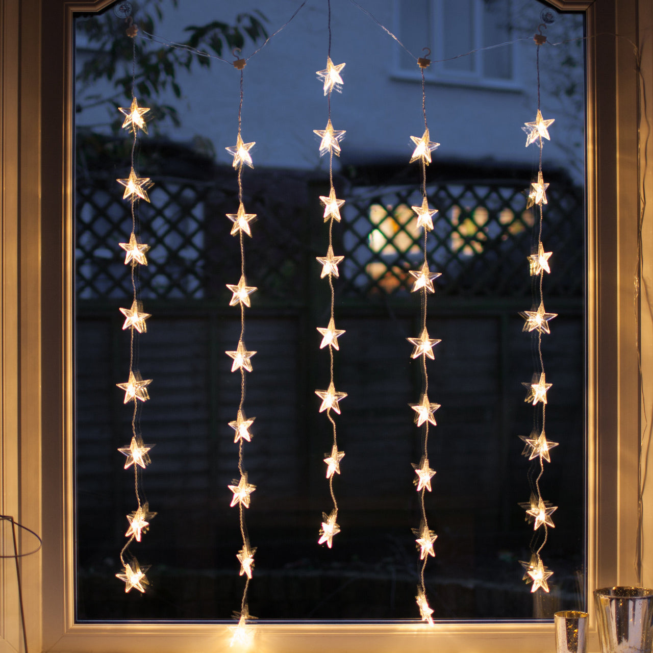 Guirlande lumineuse LED 12 étoiles décoration fête rideau lumineux