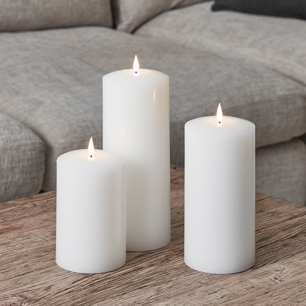 Acheter un lot de 3 bougies blanches à LED sirius romantic white