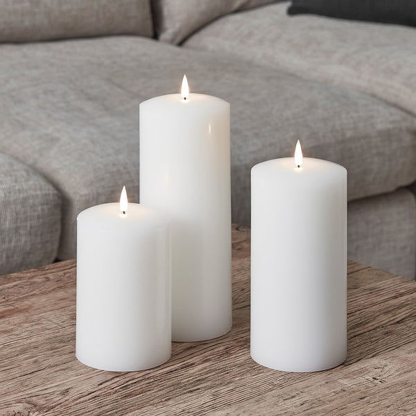 Lot De 3 Bougies LED TruGlow® Cuivrées En Vraie Cire – Effet Flamme Réaliste Blanc Chaud, 10/12.5/15 Cm