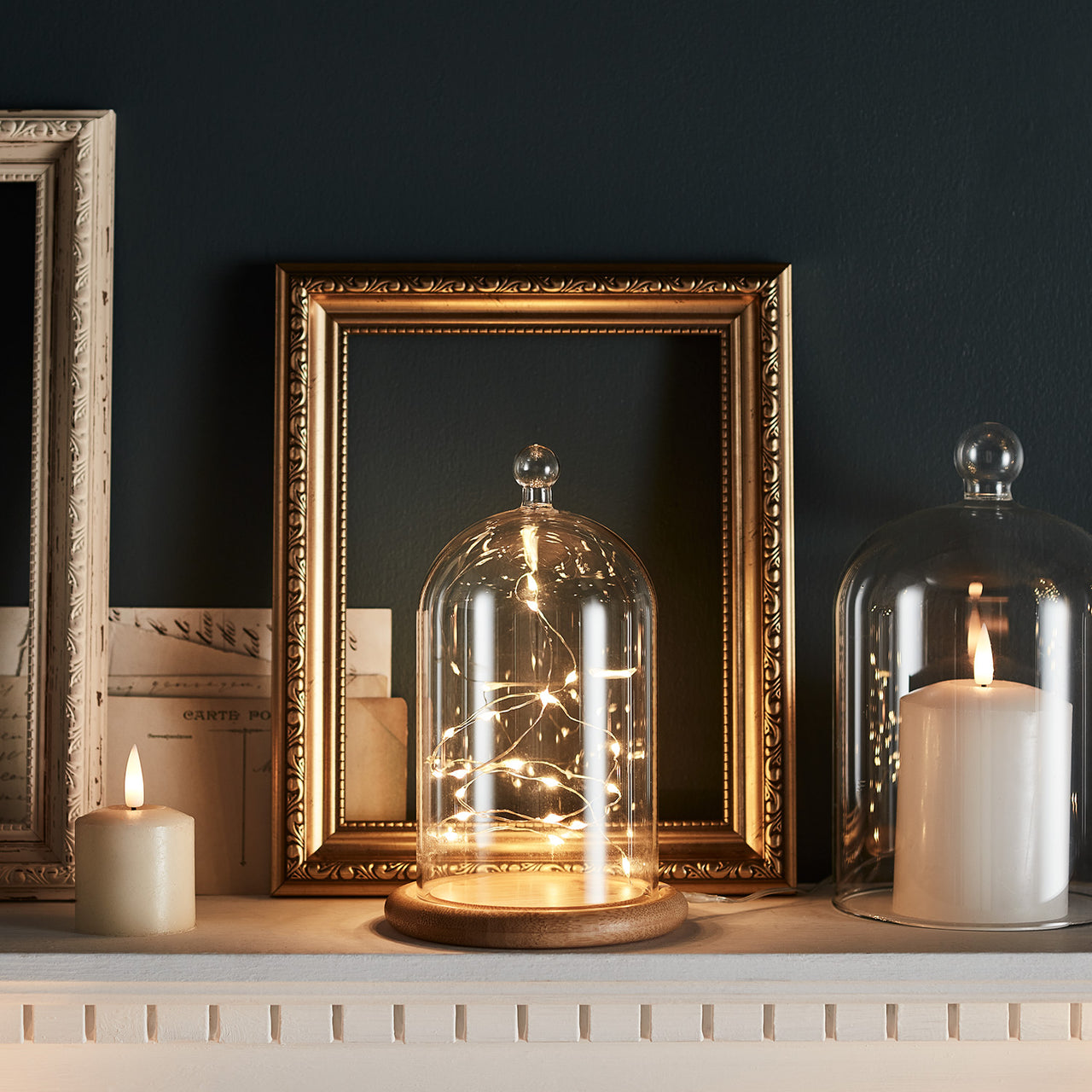 Lot Cloche en Verre et Guirlande Lumineuse