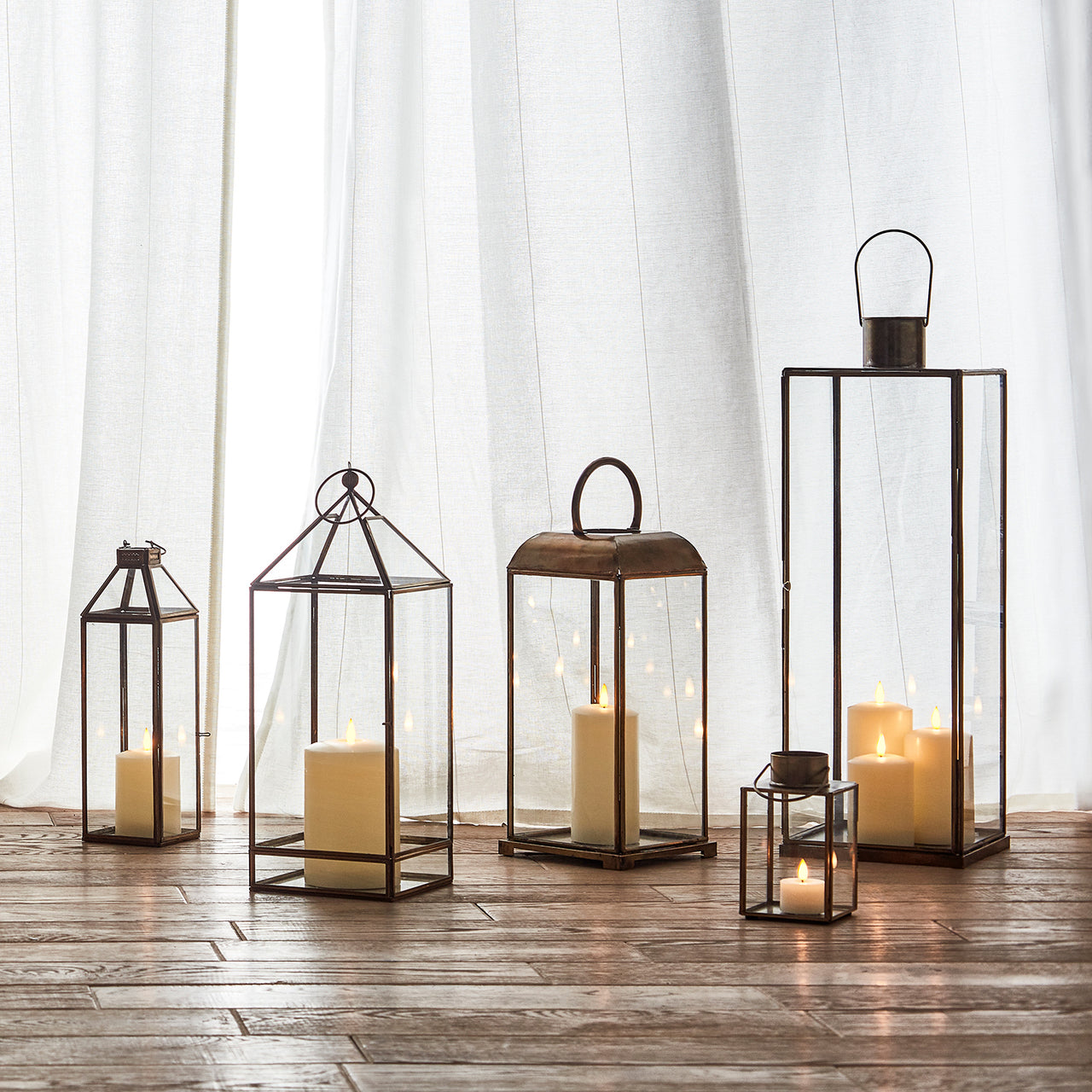 Duo de Lanternes Artisanales en Verre Effi