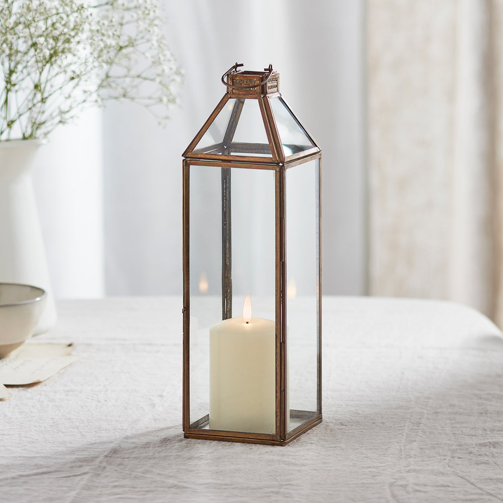Grande Lanterne Artisanale Effi avec Bougie TruGlow®