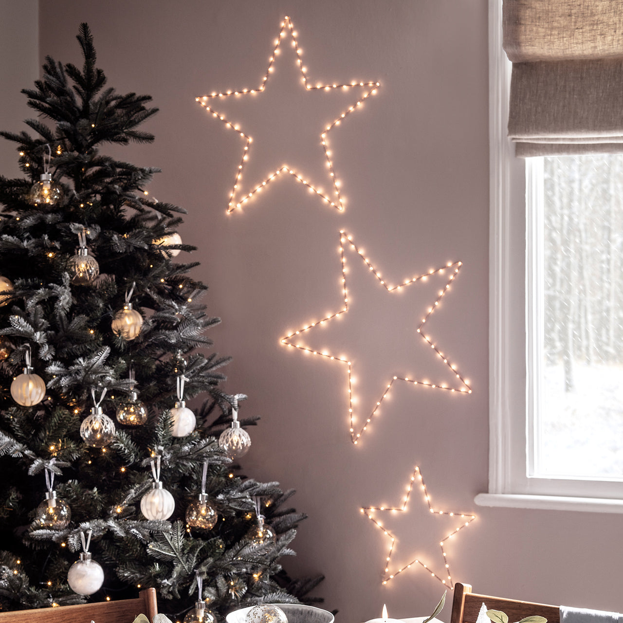 Lot de 2 Étoiles Lumineuses Osby Or Rose