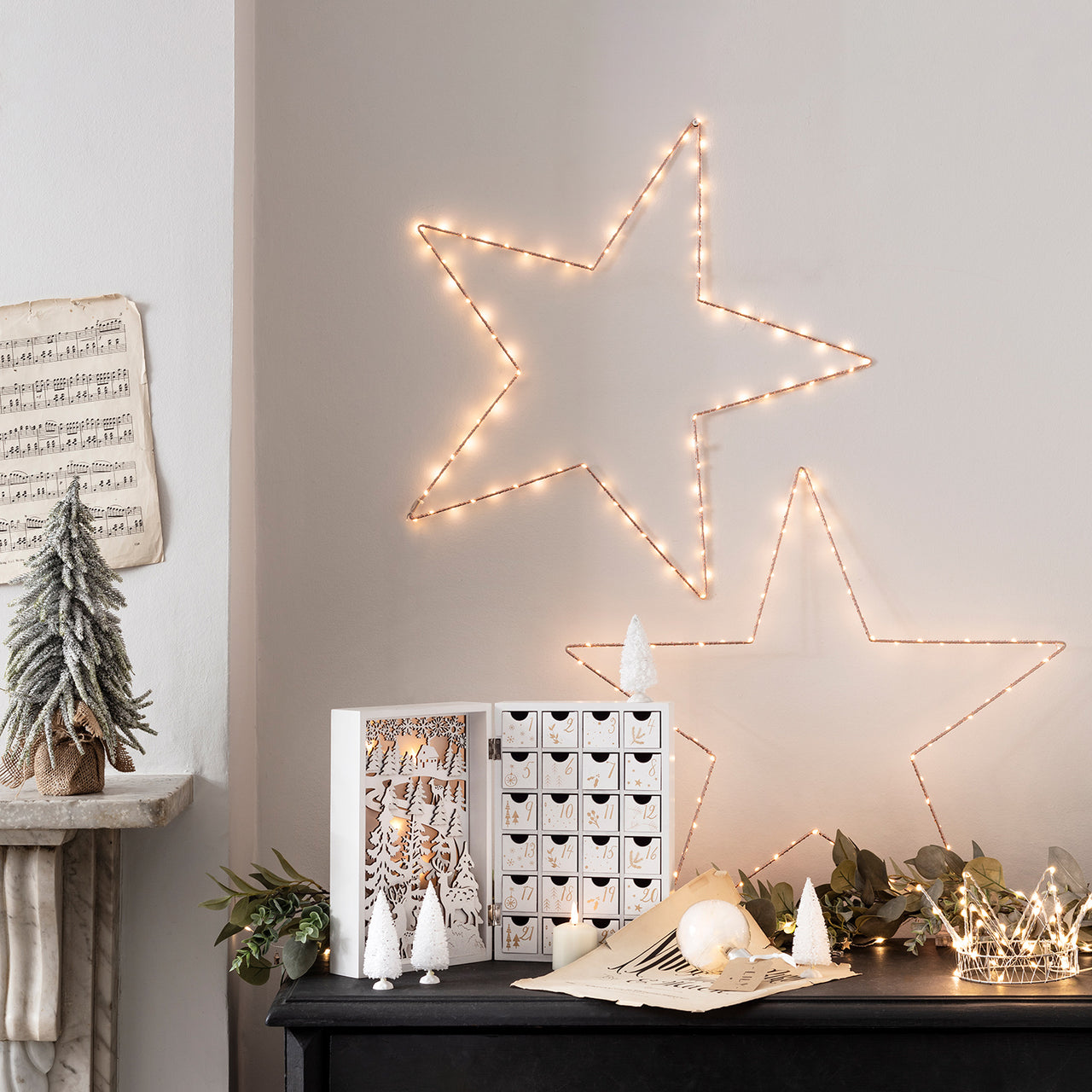 Lot de 2 Étoiles Lumineuses Osby Or Rose