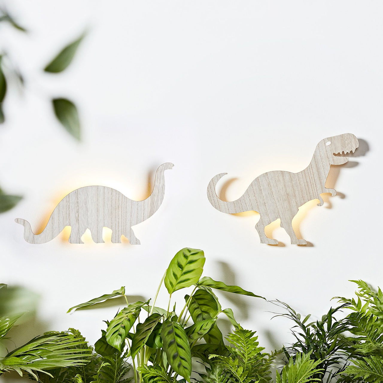 Duo d'Appliques Dinosaures Lumineuses