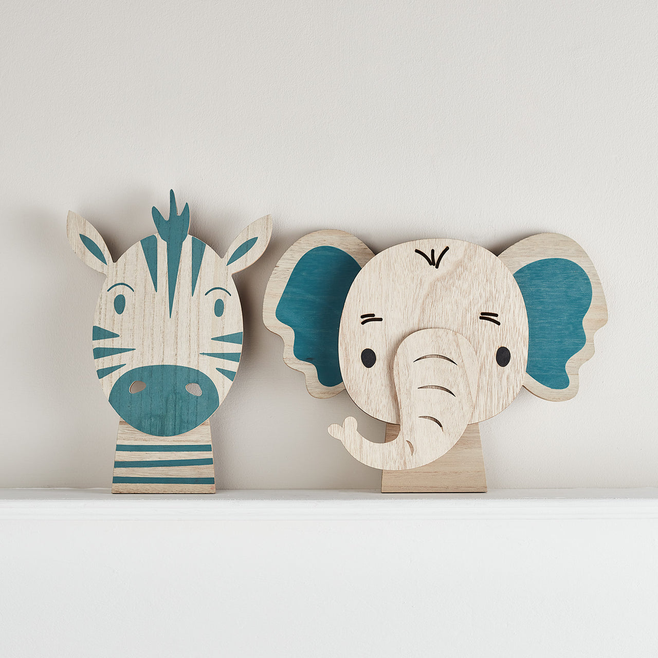 Duo d'Appliques pour Enfants - Zèbre et Éléphant