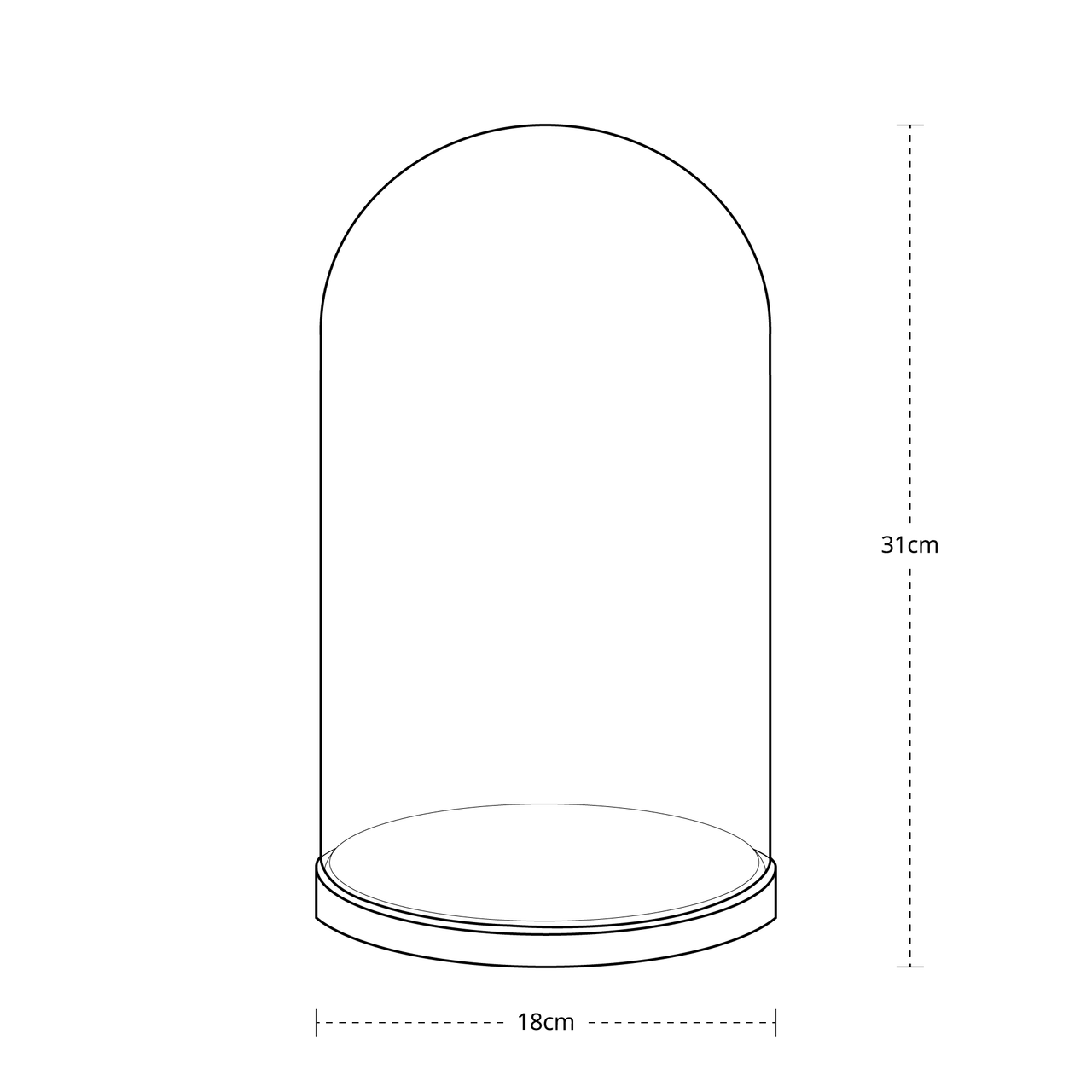 Grande Cloche en Verre Minimaliste avec 50 Micro LED