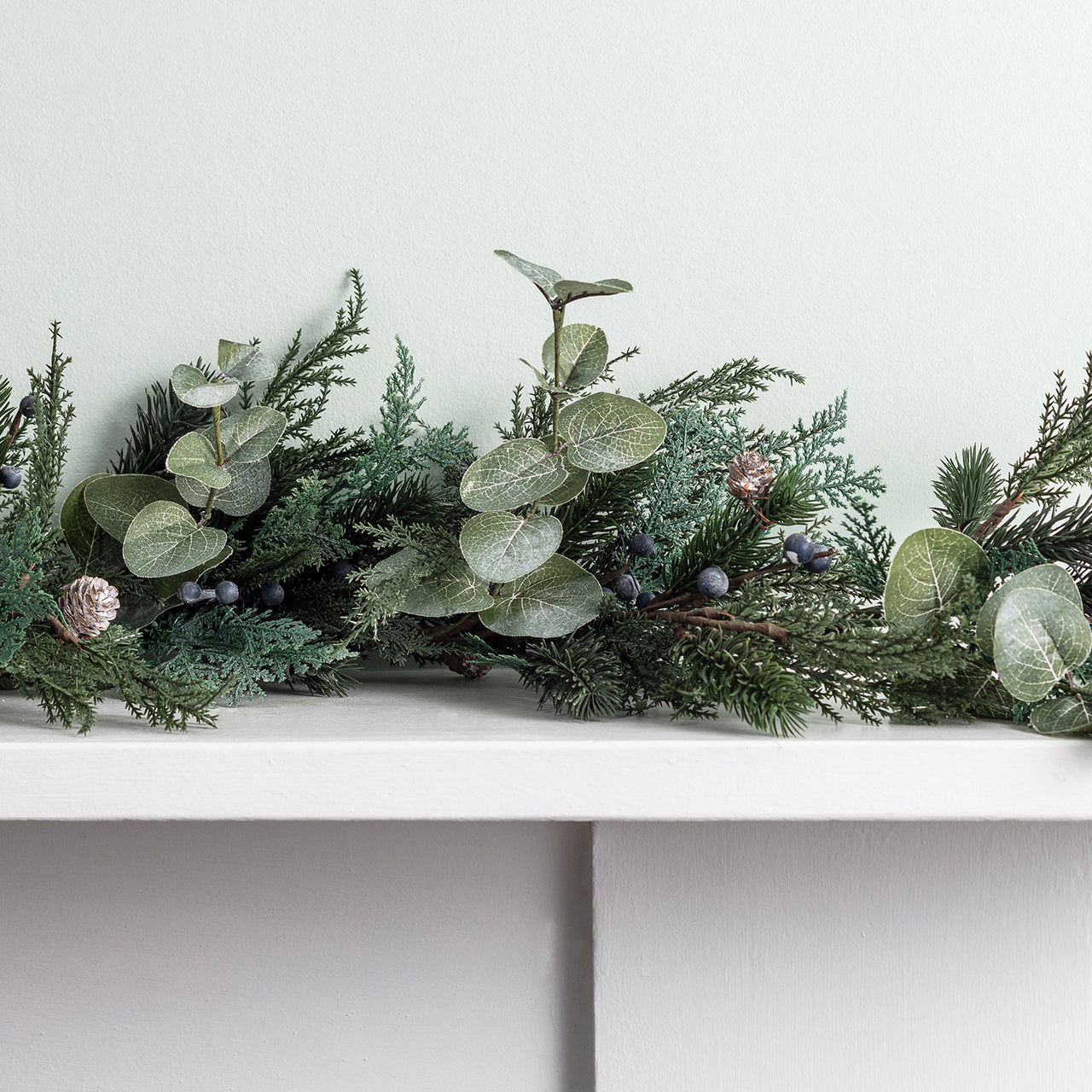 Frosted Berry and Pinecone Garland and Wreath
