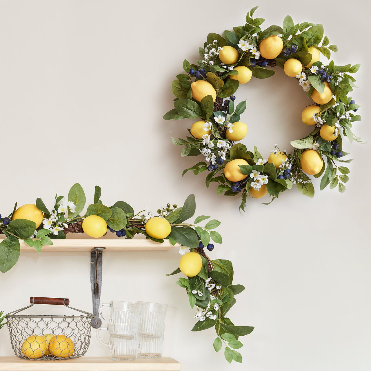 Lot de Couronne & Guirlande de Citron Printanier
