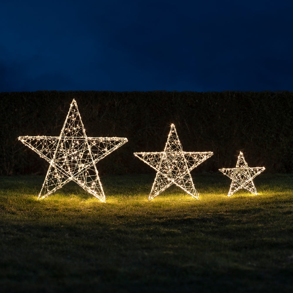 Lot de 3 Étoiles Lumineuses d'Extérieur à Micro LED
