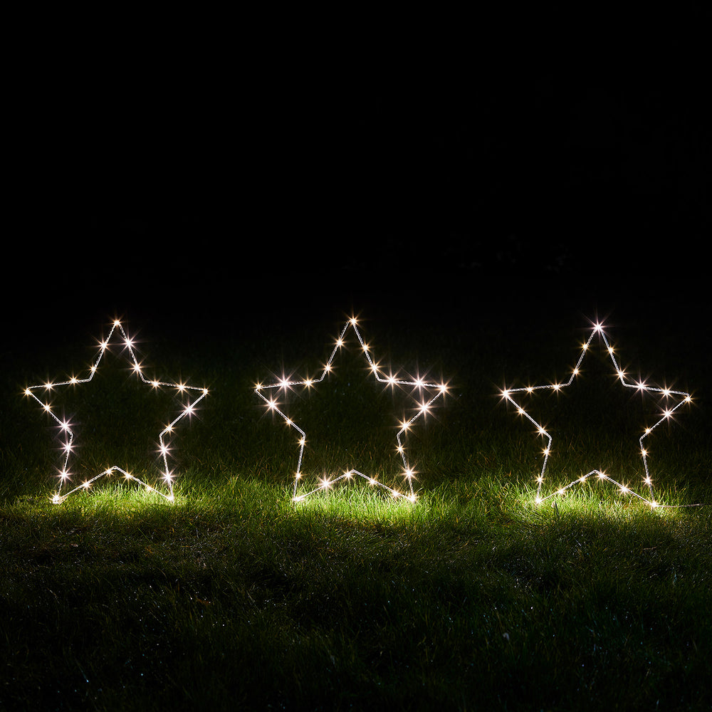 3 Balises de Jardin Étoile Lumineuse de Noël