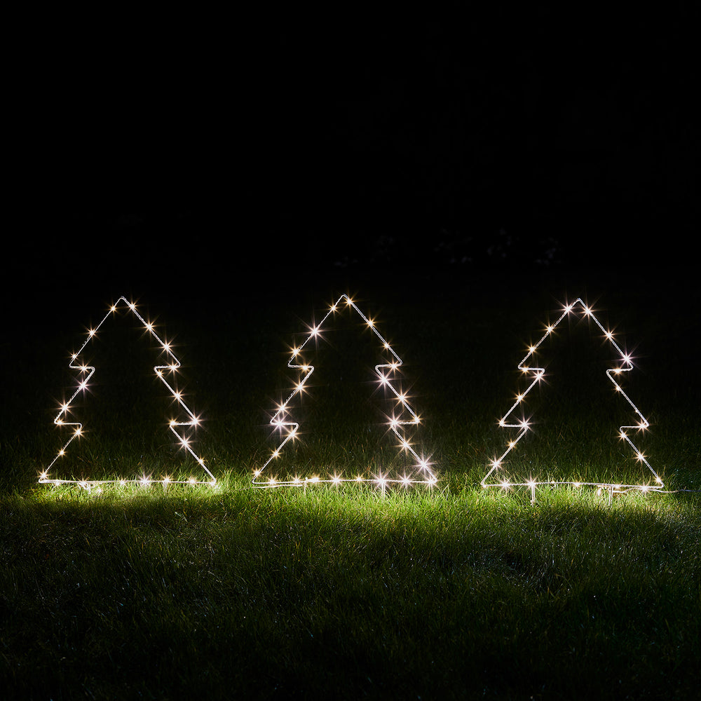 3 Balises de Jardin Sapin de Noël