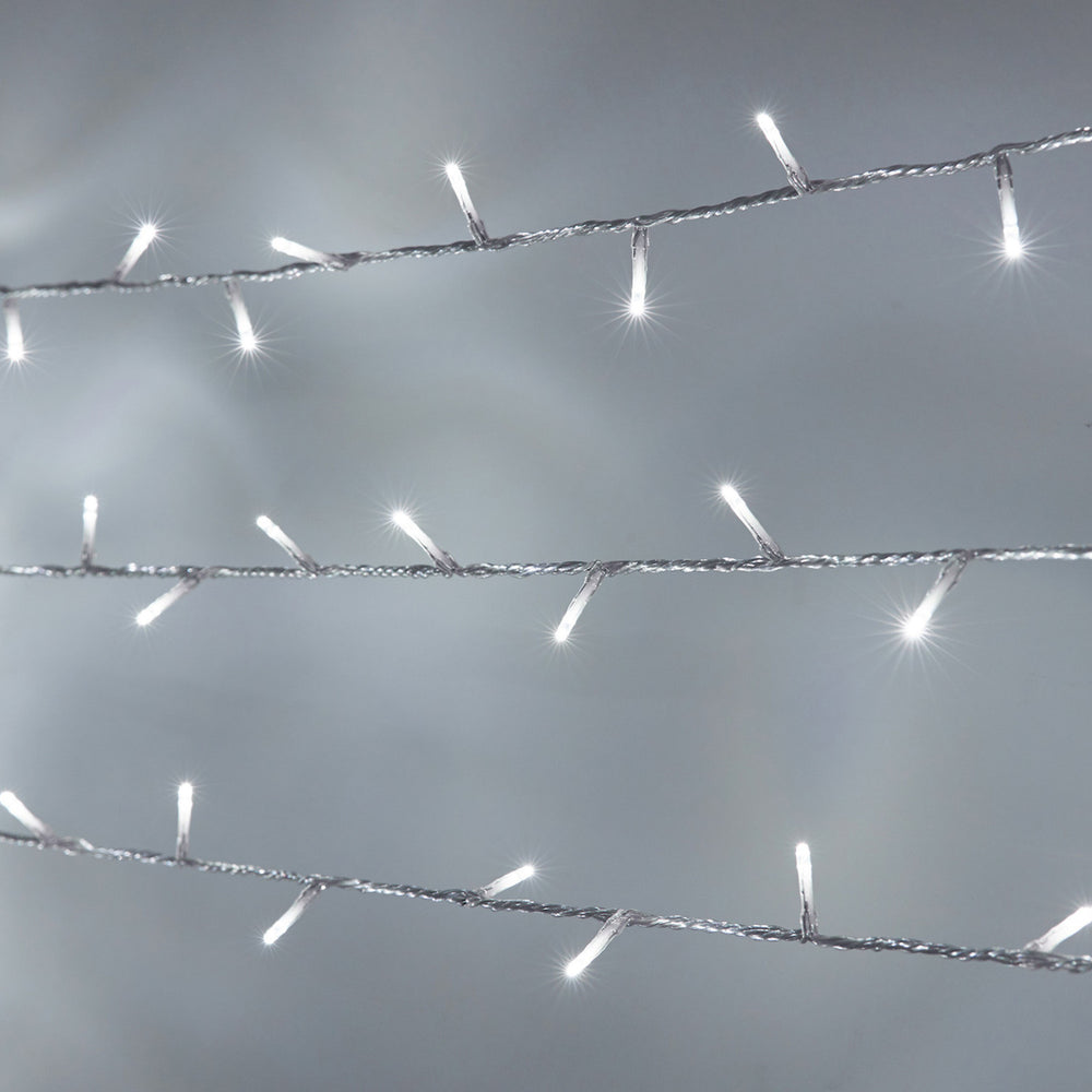 Guirlande Lumineuse 20m 200 LED Blanche Câble Transparent Raccordable Série Essentielle