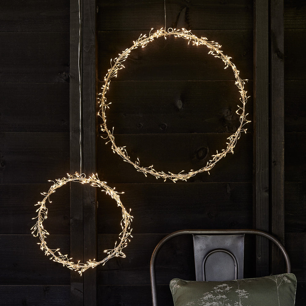 Duo de Cercles Lumineux à Suspendre