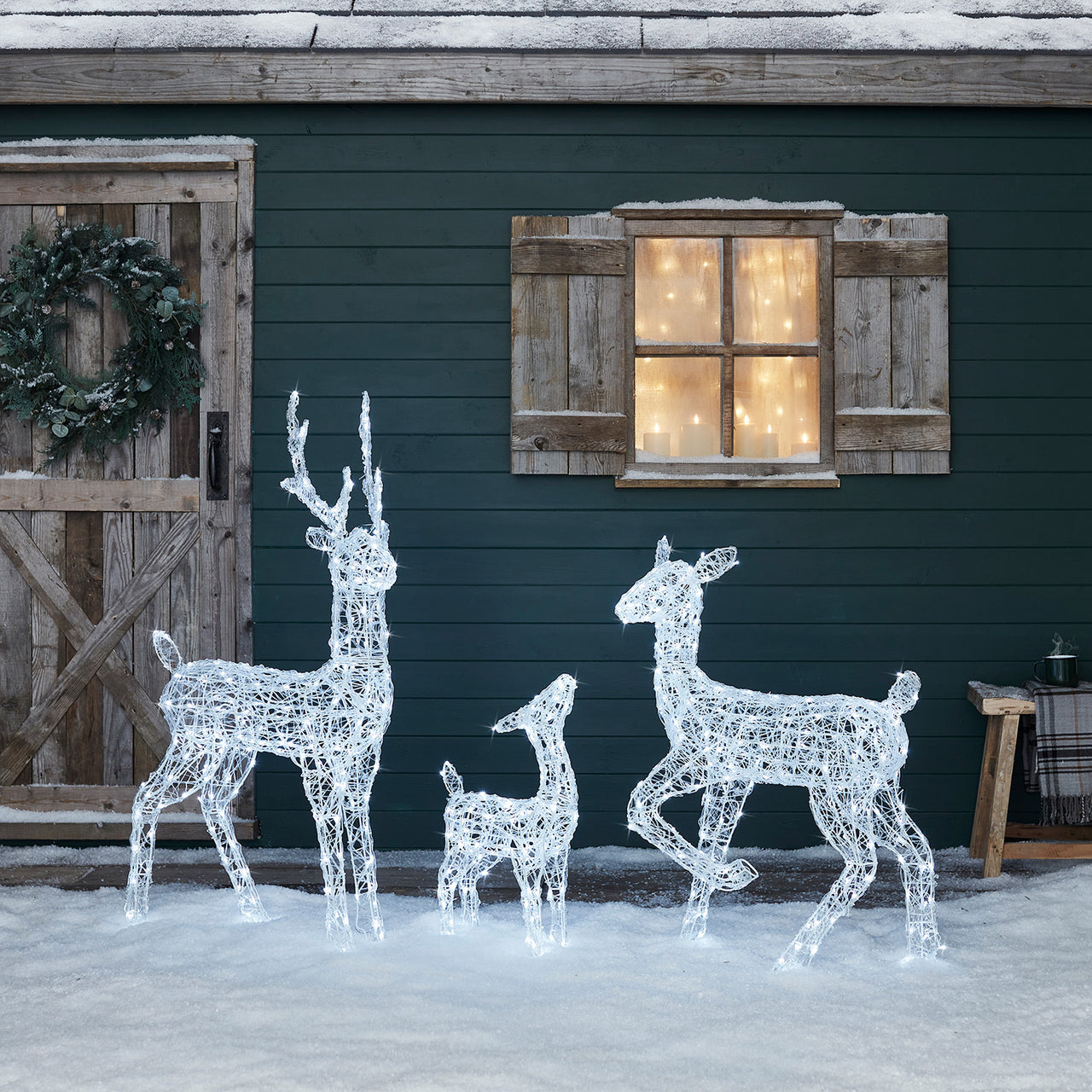 Famille de Rennes Lumineux en Acrylique Swinsty