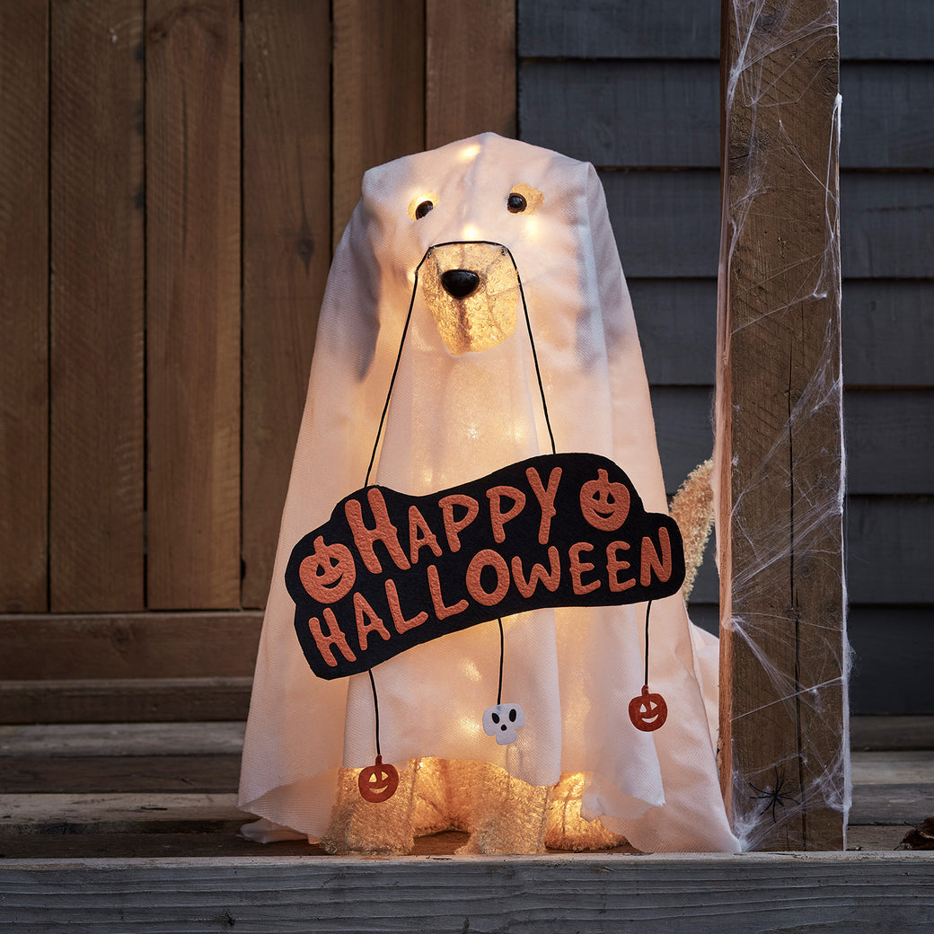 Déco d'Halloween Chien Fantôme Lumineux