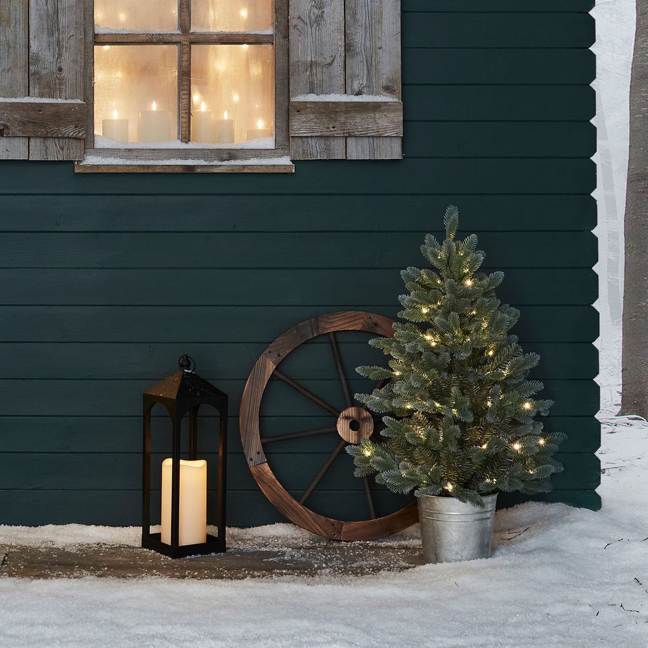 Sapin Lumineux Extérieur en Pot de 90cm