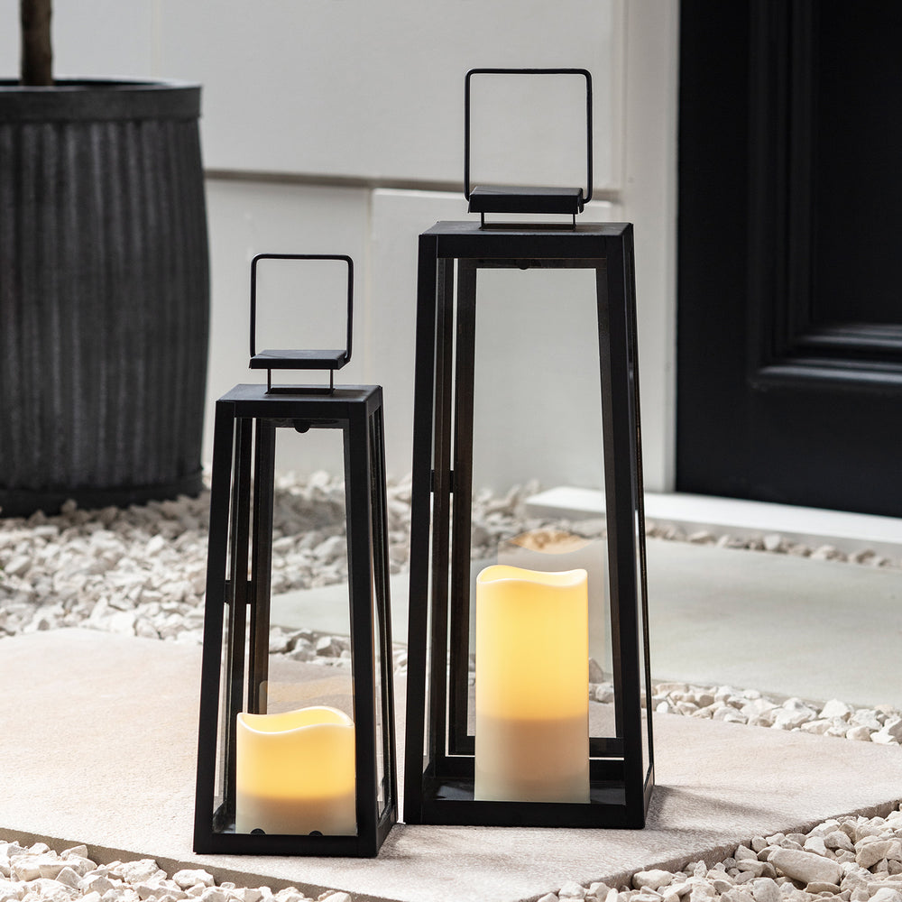 Lot de 2 Lanternes Lumineuses pour Extérieur en Métal